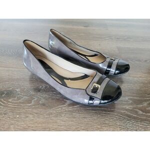 Naturalizer Patent Leather Ballet Flats Buckle‎ Detail Gray Black 7.5 #4